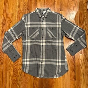 NWT Banana Republic Slim Fit gray and white flannel button down